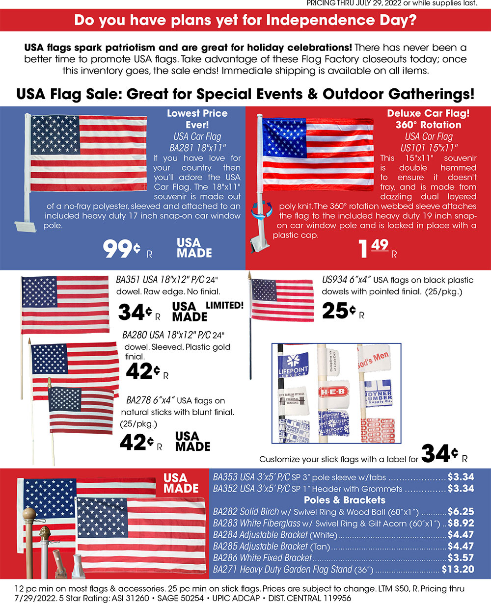 USA Flag Sale: Great for special events and outdoor gatherings! Flags as low as 25¢